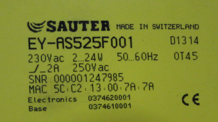 SAUTER      EYAS525F001   有2台