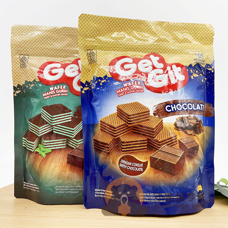 印尼进口Get Git皮利滋薄荷巧克力味威化饼干110g饼干休闲零食品