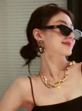 gm2023新款高级感墨镜小众猫眼窄框防紫外线网红太阳眼镜女方圆脸