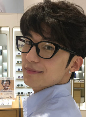 复古猫眼素颜平光镜可配高度数镜片女圆脸黑框近视眼镜男士方框