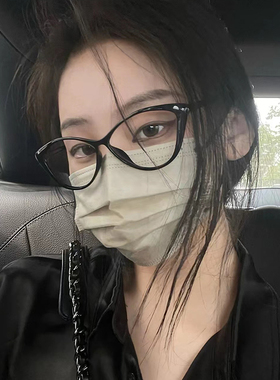 素颜神器猫眼黑框平光眼镜女小红书网红同款防蓝光近视眼镜架显瘦