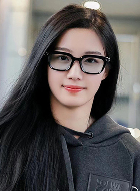 卢昱晓同款黑框浅蓝色墨镜时尚防紫外线太阳镜气质复古韩系小脸女