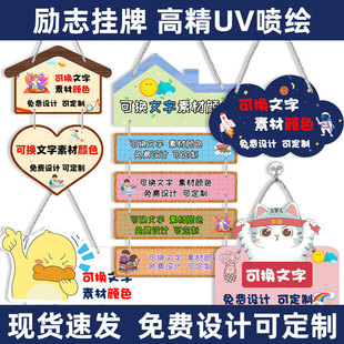 儿童房门宿舍布置装饰激励学生学习励志标语挂牌家规家训挂图挂l