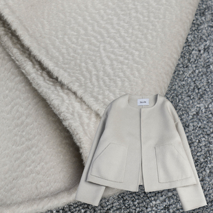 in家好货 高级灰色短款外套女2025新款双面羊毛呢绒大衣高腰宽松