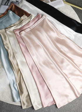 [真醋酸面料] 轻奢半身裙女长款及踝a字轻熟2025春夏秋新款垂坠感