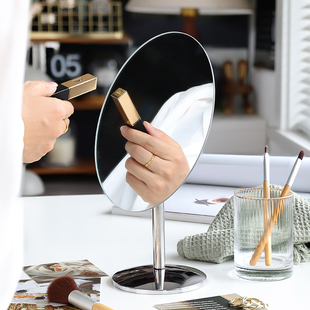 化妆镜子 台式 桌面梳妆镜公主镜大号镜学生宿舍镜折叠便携美容镜