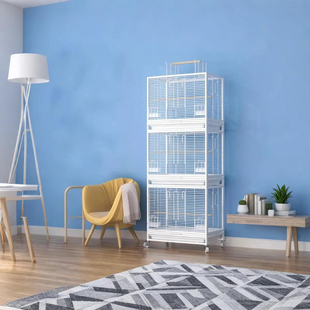 鸟笼鹦鹉笼子家用大号防溅洒横丝鸟笼子新型豪华别墅金属繁殖鸟笼