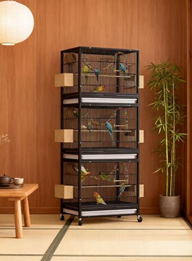 虎皮鹦鹉鸟笼大号加密豪华别墅鸟笼子隔断分体玄凤八哥小太阳专用