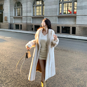 仿貂毛环保皮草外套气质皮毛一体保暖长款 剁椒小姐 中古典奢 大衣