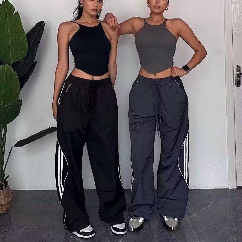 2024新款宽松休闲裤男韩版潮流百搭裤子夏季薄款坠感阔腿拖地长裤,男装,休闲裤,淘宝优惠券,粉丝福利购,淘宝优惠卷