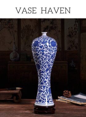 宋代宋式美学特别好看的新中式氛围感花瓶客厅青花瓷家居绝美摆件