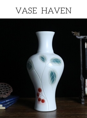 宋代宋式美学特别好看的新中式手绘氛围感花瓶客厅玄关绝美装饰品