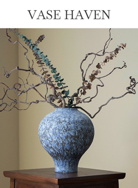 宋式美学新中式粗陶罐禅意绝美花瓶客厅侘寂风中古超好看插花器