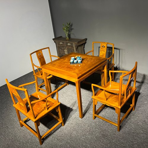 金丝楠木小叶桢楠独板家具四方桌家用中式客厅多功能边几阳台水波