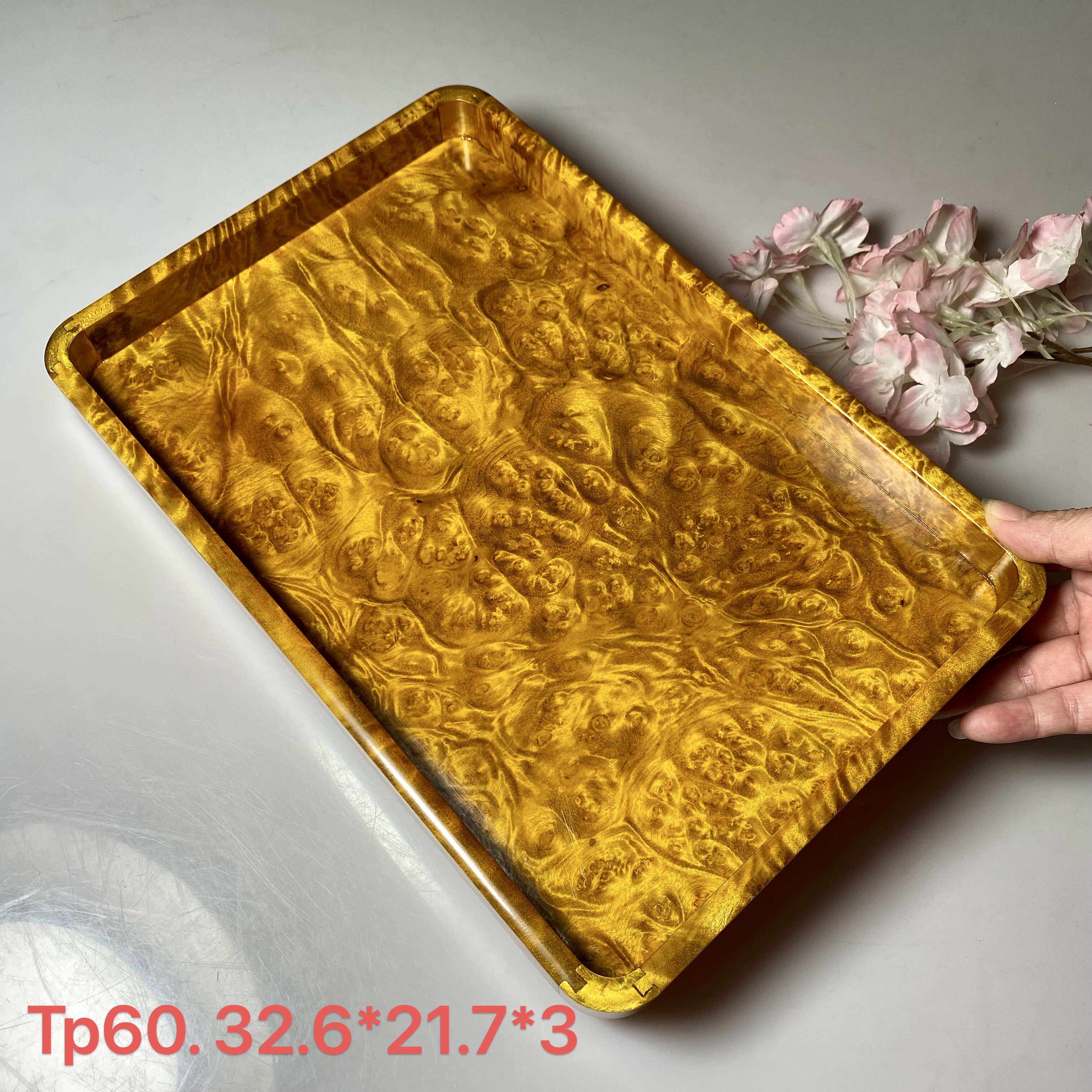 金丝楠木黄金樟爆满瘤疤水波茶盘