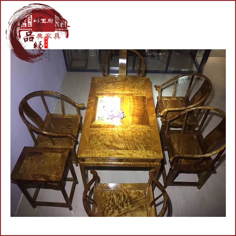 高端仿古红木茶桌金丝楠木茶桌茶台茶几小叶桢楠树头老料泡茶桌椅