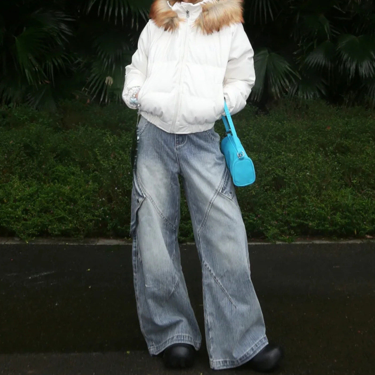 美式复古多口袋水洗工装牛仔裤女秋冬高街vibe宽松百搭直筒阔腿裤,女装/女士精品,牛仔裤,淘宝优惠券,粉丝福利购,淘宝优惠卷