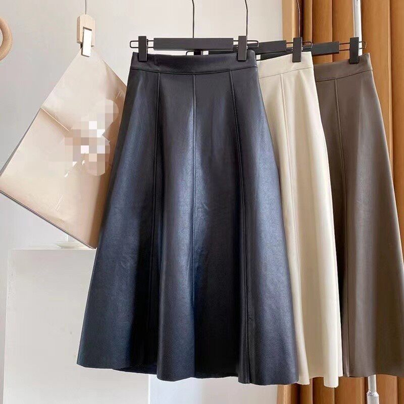 2025春夏绵羊皮真皮皮裙女半身裙高腰不规则裙长裙a字裙伞裙潮