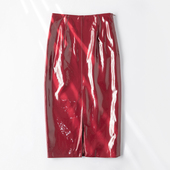 2025新款 ins欧洲站绵羊皮皮裙真皮皮裙高腰显瘦包臀裙开叉半身裙