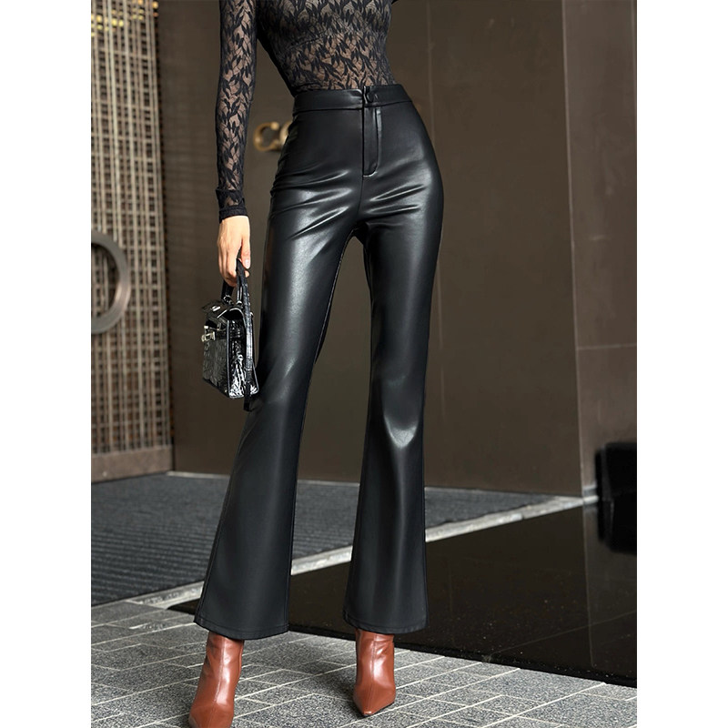 绵羊皮真皮皮裤2025冬新款黑色显瘦百搭高腰休闲弹力直筒显瘦长裤