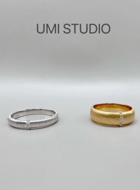 UMI家·轻珠宝/S925银镀真金·意大利拉丝缎面戒指【骄阳】小众