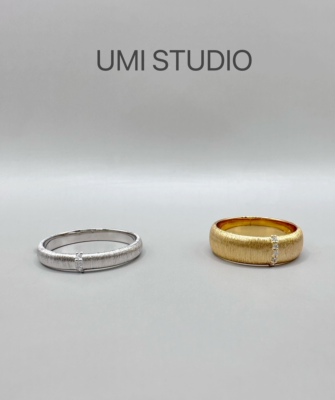 UMI家·轻珠宝/S925银镀真金·意大利拉丝缎面戒指【骄阳】小众