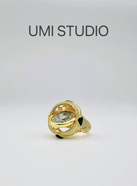 UMI家·轻珠宝/S925银镀k金·复刻狮鹫与赫拉克勒斯古币戒指轻奢