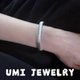 UMI家 S925银镀k金简约大气拉丝手镯清冷高级感小众设计 雪丁