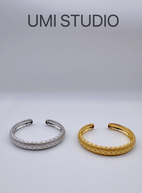 UMI家·轻珠宝/S925银镀k金·意大利手工拉丝满天星星辰手镯高级