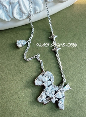 UMI【云朵】S925银镀k金满钻小马项链小众设计圣诞礼物高级感甜美