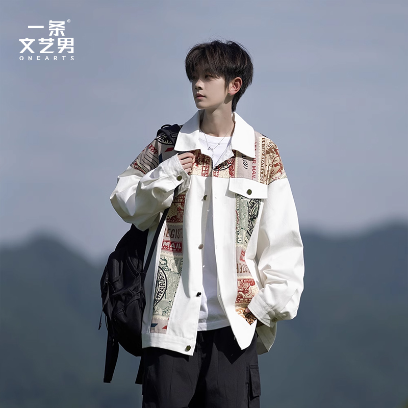 复古设计感痞帅宽松休闲夹克