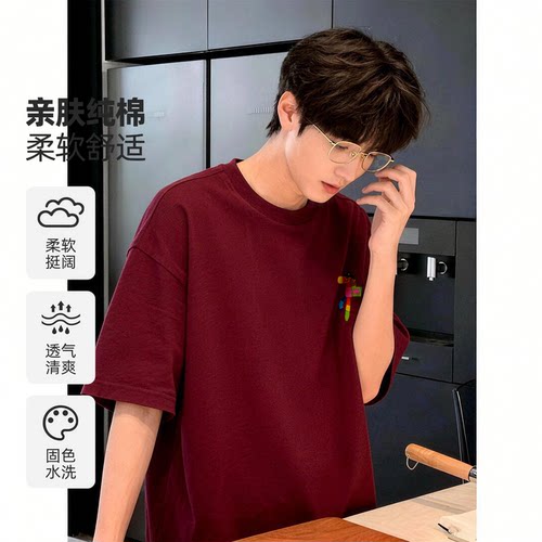 WASSUP BROWN彩虹马T恤短袖男2026夏季新款宽松休闲男士百搭半袖