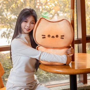 可爱黄油饼干猫咪抱枕趣味小猫公仔超大号睡觉抱枕小挂件生日礼物