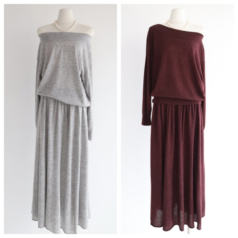 多种穿法一字肩蝙蝠袖宽松气质针