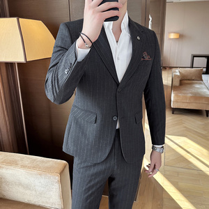 秋冬西服套装正装休闲新郎婚礼西装两件套A207-LJT820-P210图片