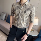 中袖衬衣男薄款七分袖短袖衬衫A470-1816-P58，男装T恤，电商A207