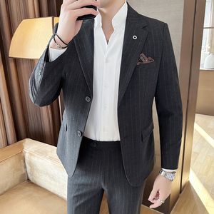 秋冬西服套装正装休闲新郎婚礼西装两件套A207-LJT820-P210图片