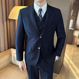秋冬西服套装正装休闲新郎婚礼西服三件套A207-TZ807-P265，男装西服套装，电商A207