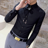 送配饰发型师长袖衬衫男夜店DJ衬衣A470-CS02-P45，男装衬衫，电商A207