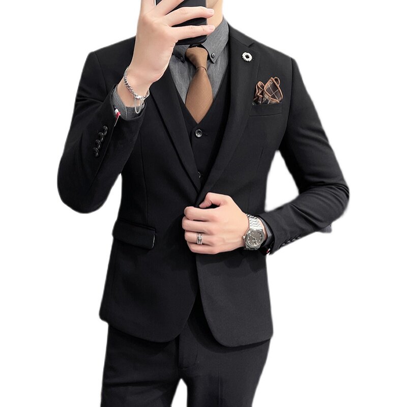 秋冬西装套装男英伦风修身三件套商务西服A207-TZ26-P220大码加价,男装西服套装,电商A207