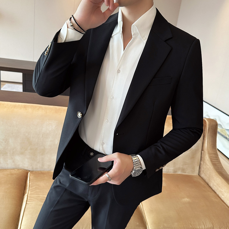 秋冬西服套装正装休闲新郎婚礼西装两件套A207-LJT805-P210，男装西服，电商A207