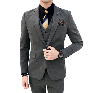 西装套装男英伦风韩版修身三件套商务西服A470-TZ26-P220大码加价图片