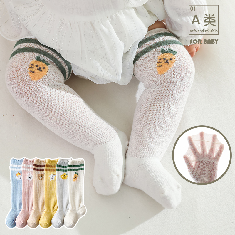 夏季婴儿长筒袜棉袜薄款宝宝卡通
