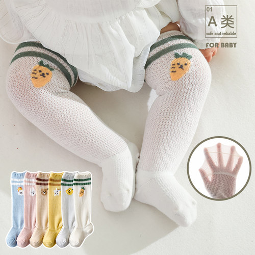 夏季婴儿长筒袜棉袜薄款宝宝卡通
