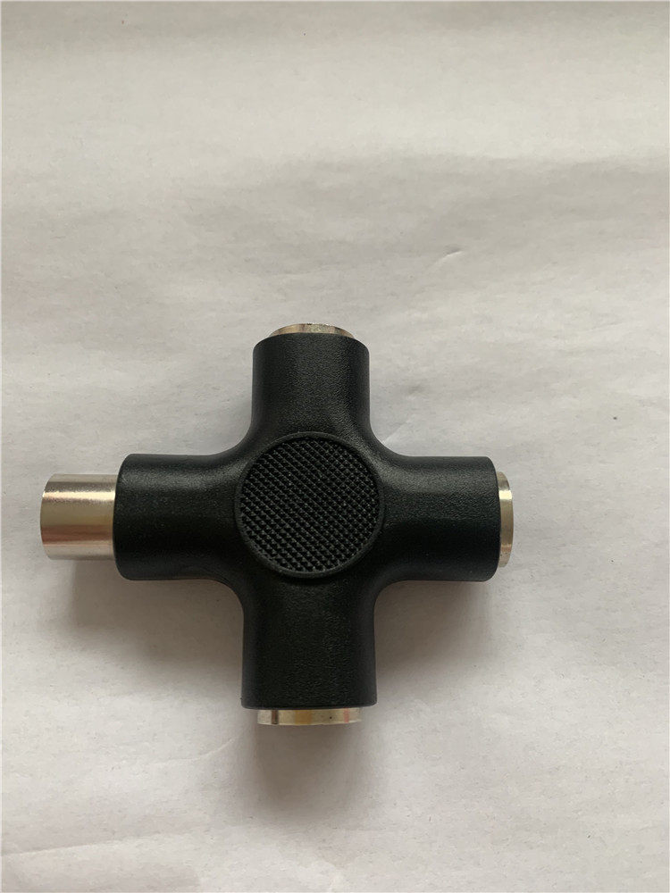 八芯8针三母一公插头手拉手会议话筒麦克风连接线四通转接对接头