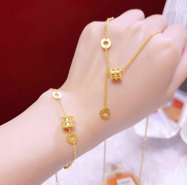 新款小蛮腰黄金项链女仿真越南沙金轻奢小众设计配饰高级感送女友