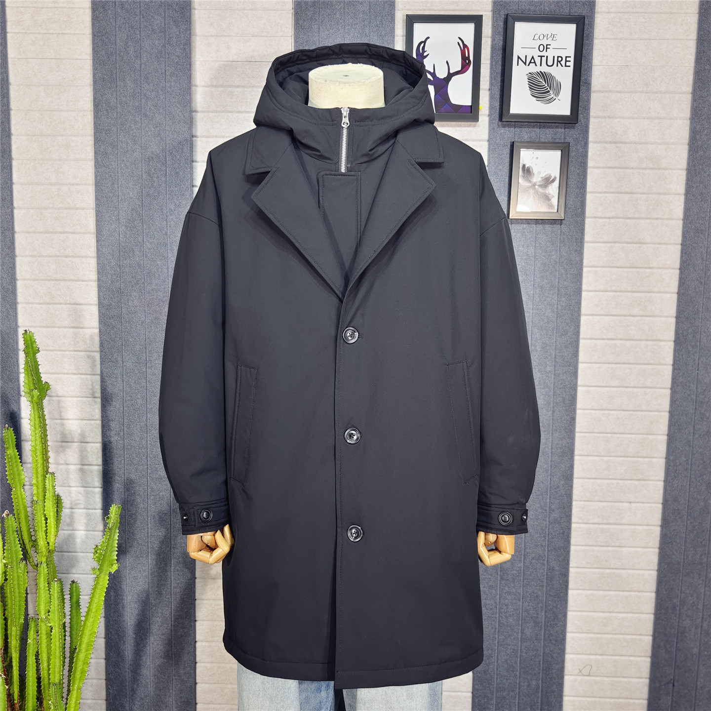 男士三合一中长款羽绒服2025冬季新款连帽休闲保暖加厚青年风衣潮