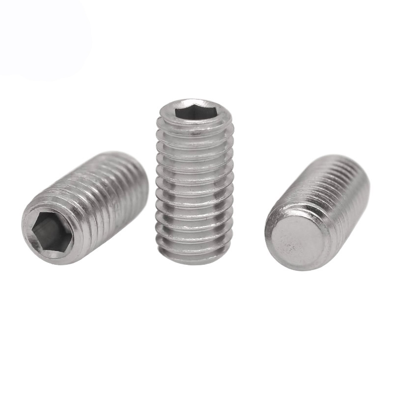 304不锈钢紧定螺钉M1.6-M16内六角平端顶丝机无头螺丝DIN913/GB77