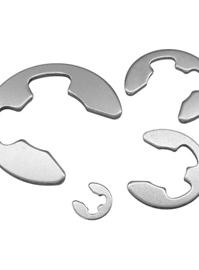 朋联304不锈钢开口挡圈M1.2-M16卡扣E型卡簧e型卡环平整光洁GB896