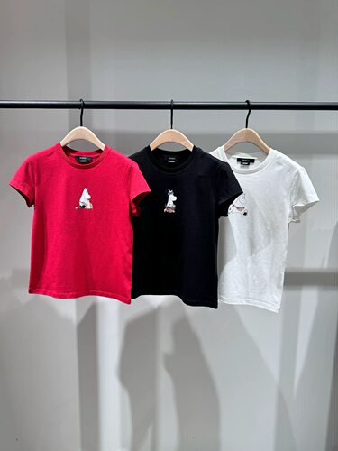 【MOOM联名】正品2026夏新品弹力精梳棉烫钻印花T恤 MBF2TEE026